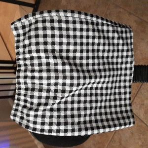 Shein black and white checkered skirt